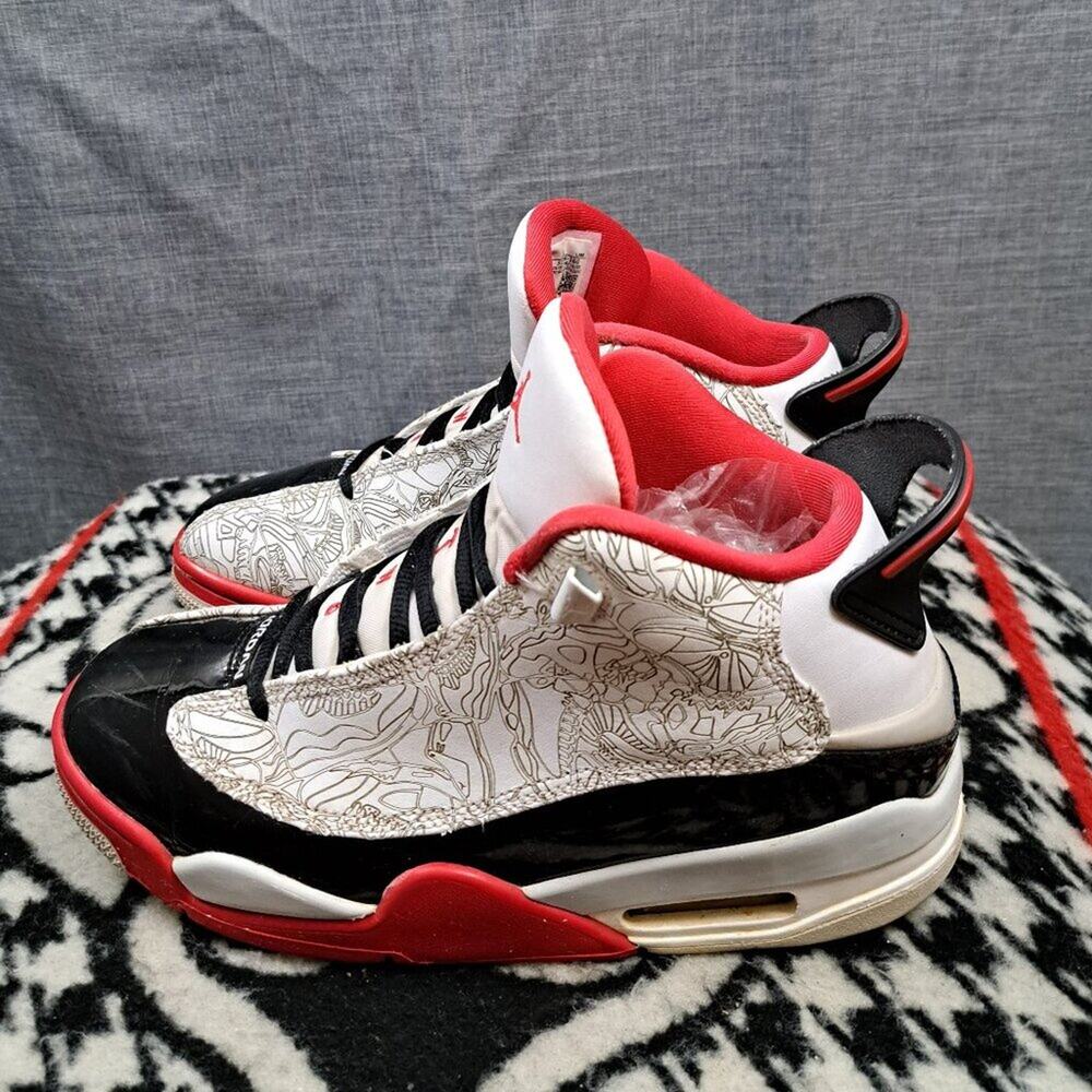 %Size 8 Nike Air Jordan Dub Zero Laser Retro White Black Red Men AJ7